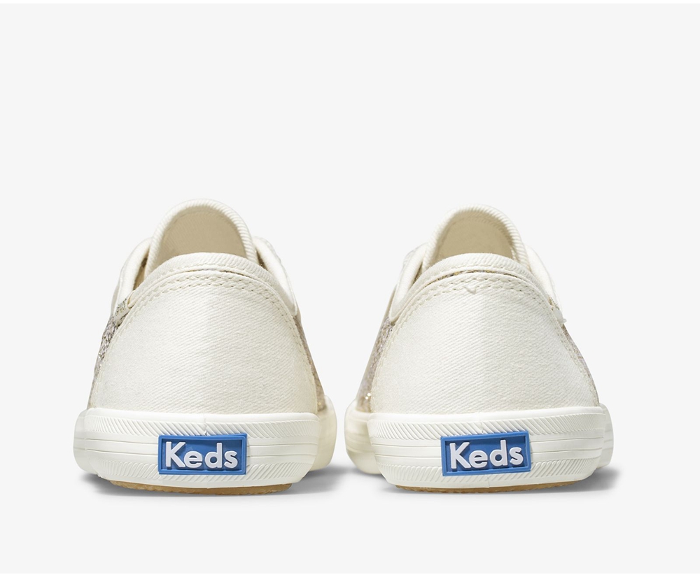 Keds Sneaker Kinder Weiß - Kickstart Metallic Sparkle - QRS-948701